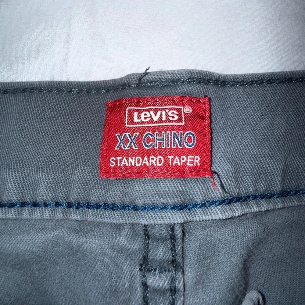 Levis XX Chino Standard Taper Pants Mens 38x32 Gray Twill 85226-0063 Casual